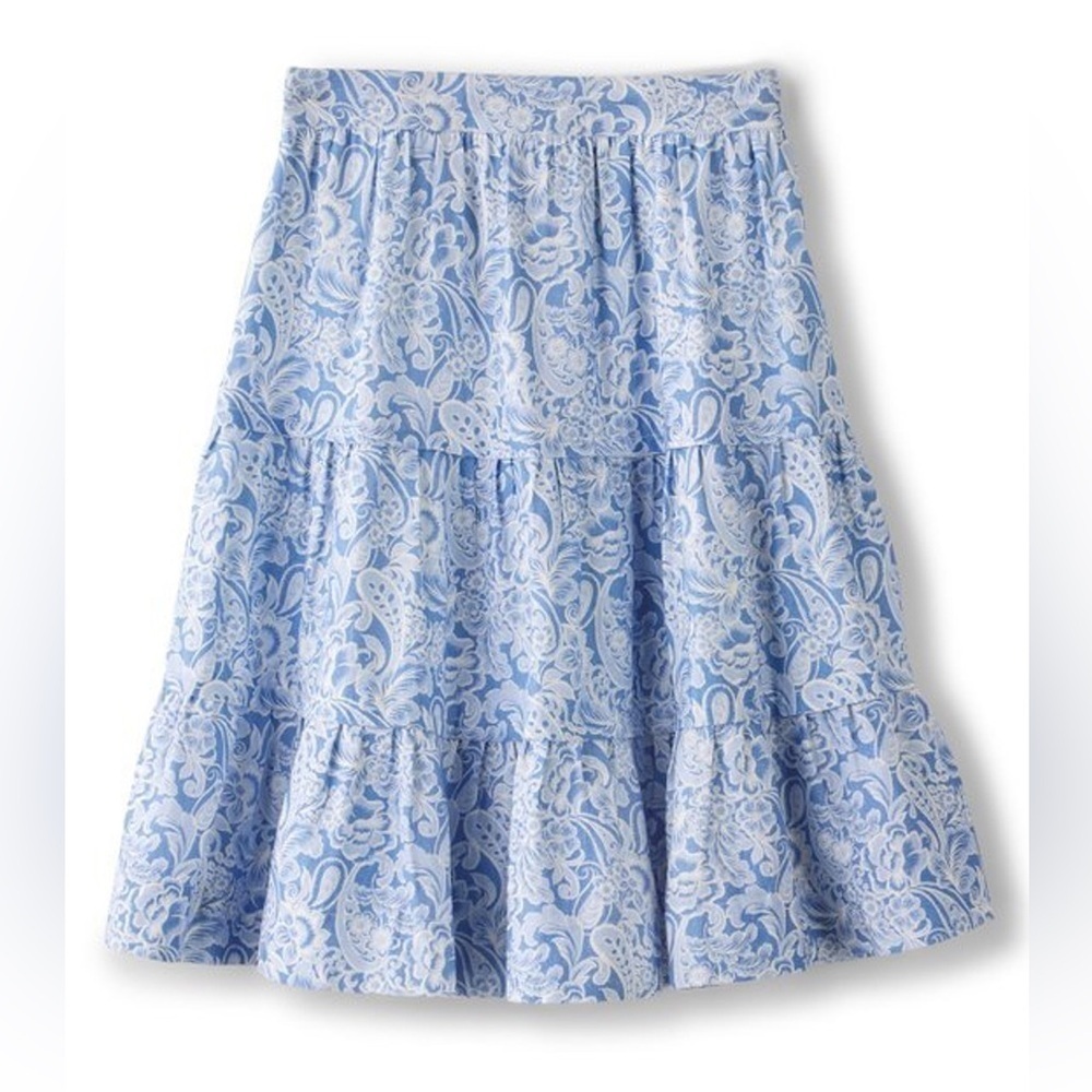 NWT Soft Surroundings Talisa Linen Blend Skirt - Picture 2 of 8